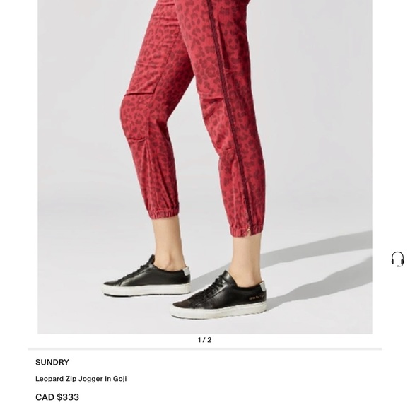 Sundry | REVOLVE Leopard Zip Jogger Sz 28 NWT - Picture 5 of 6